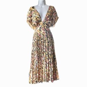 Free People Printed Yellow floral  Midi Dress